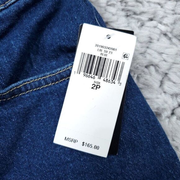 Lauren Ralph Lauren Ombre High Rise Wide Leg Crop Jeans Size 2P Petite Blue Y2K - Picture 8 of 13